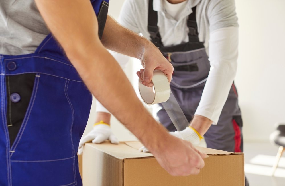 cropped,photo,of,young,men,workers,packing,cardboard,box,with